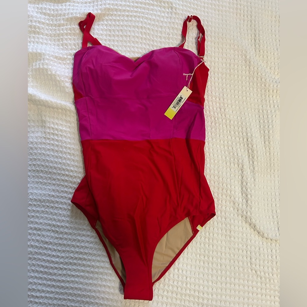 NWT Summersalt Red & Hot Pink One Piece 14